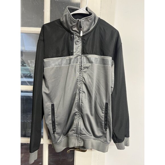 Ecko Unltd Men's Large Button Snap Fleece Lined Long Sleeve Gray Two Tone Jacket - Picture 1 of 6